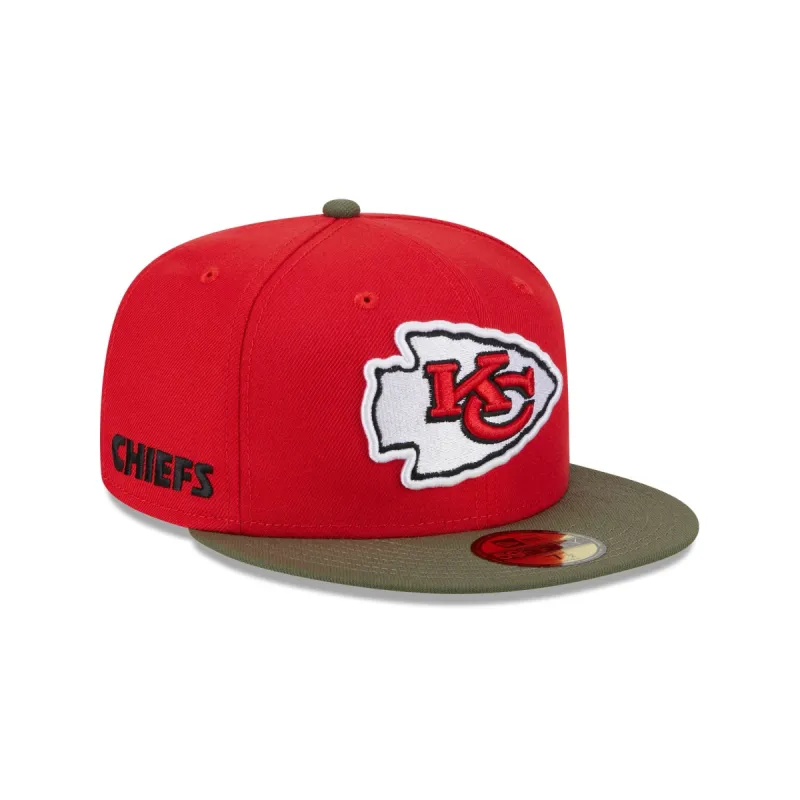 Kansas City Chiefs Olive Visor 59FIFTY Fitted Hat sold by New Era