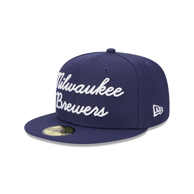 Milwaukee Brewers Fairway Script 59FIFTY Fitted Hat sold by New Era