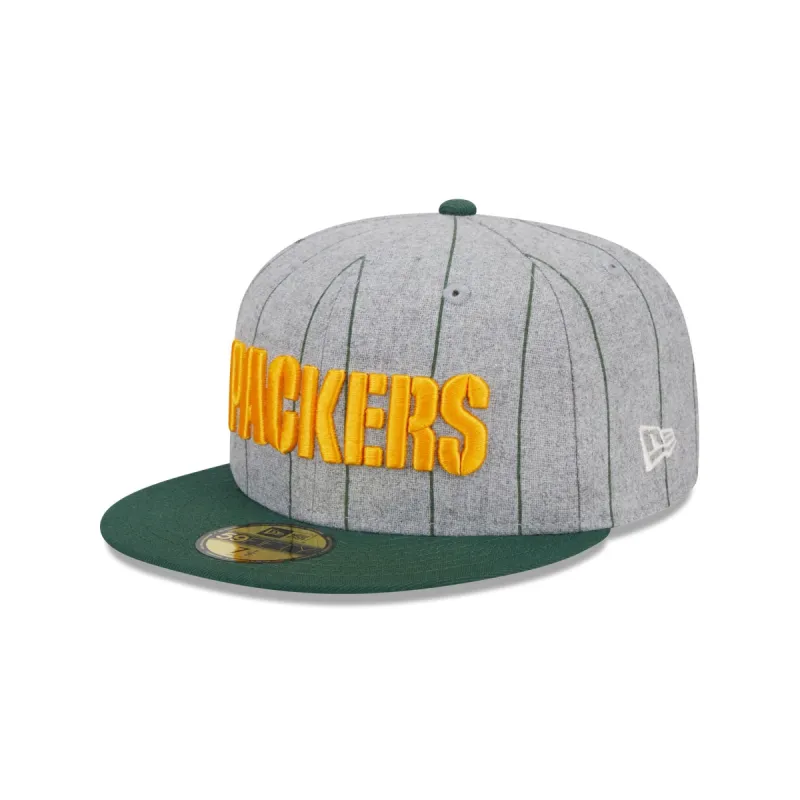 Green Bay Packers Heather Pinstripe 59FIFTY Fitted Hat sold by New Era