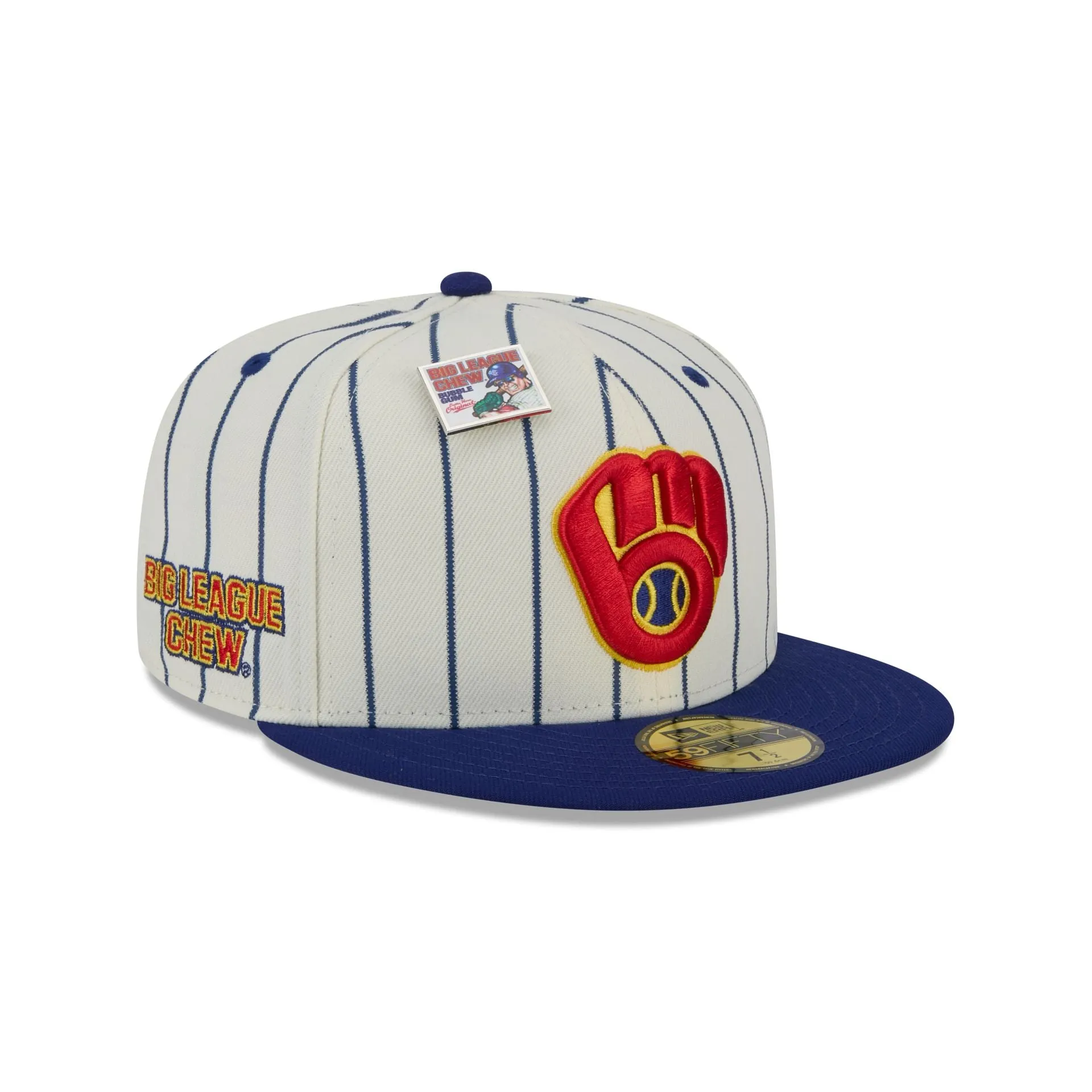 Big League Chew X Milwaukee Brewers Pinstripe 59FIFTY Fitted Hat sold by New Era