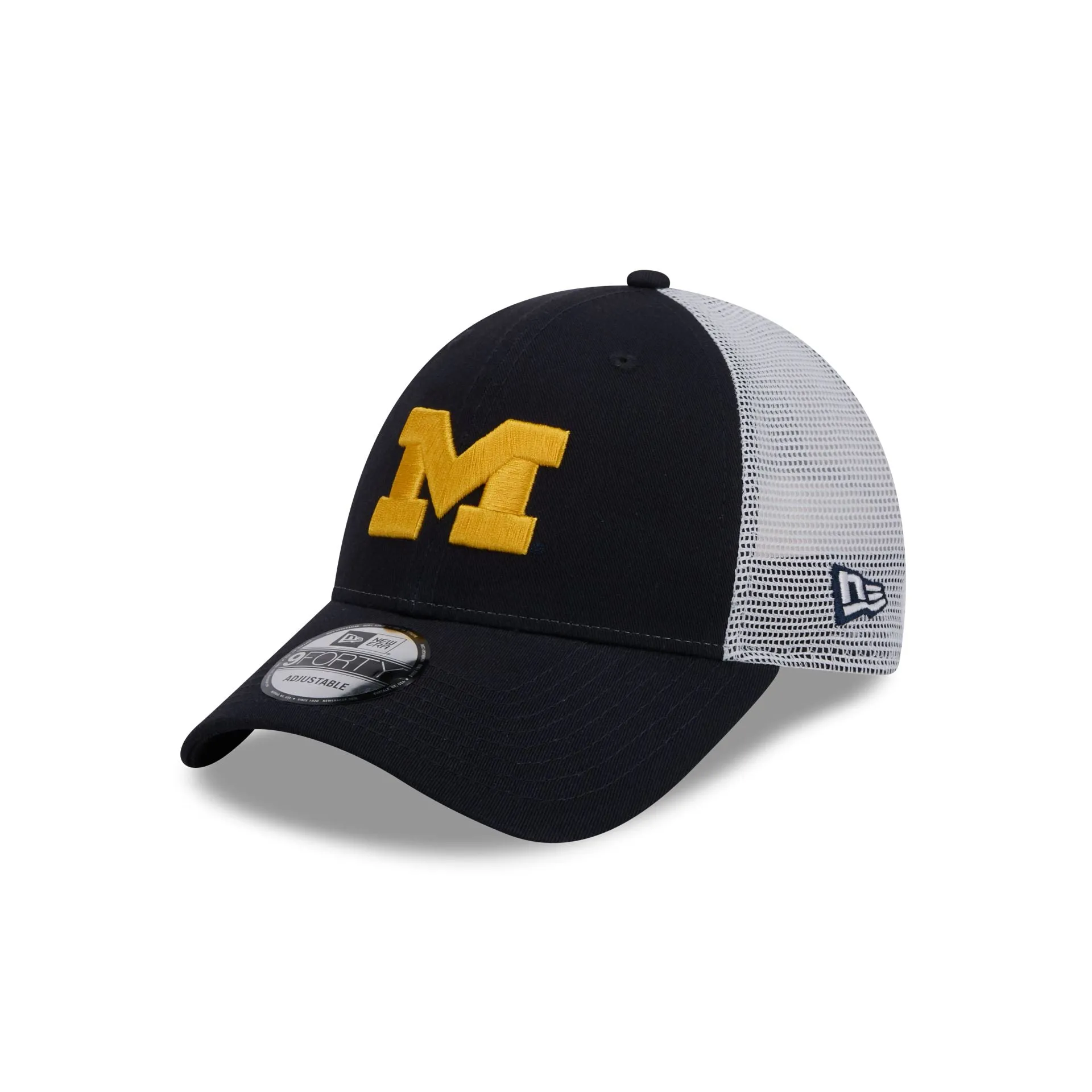 Michigan Wolverines Blue 9FORTY Trucker Hat sold by New Era