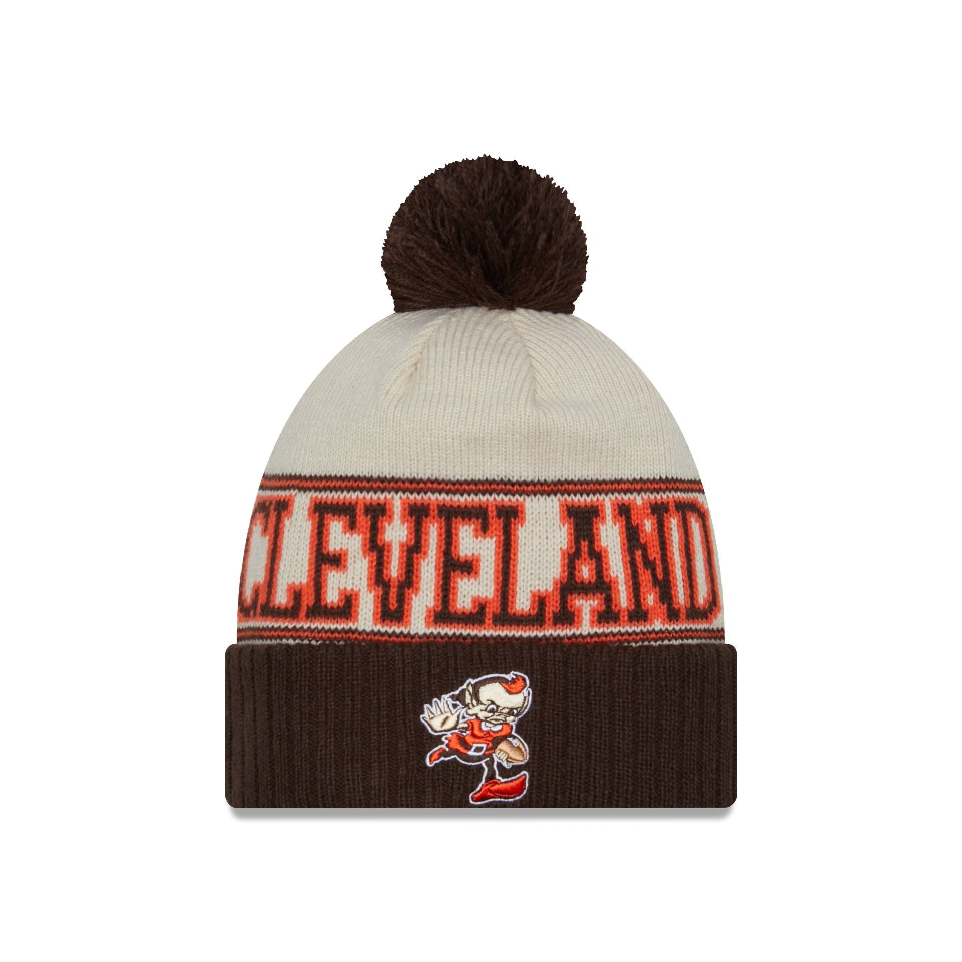 Cleveland Browns 2023 Cold Weather Historic Pom Knit sold by New Era