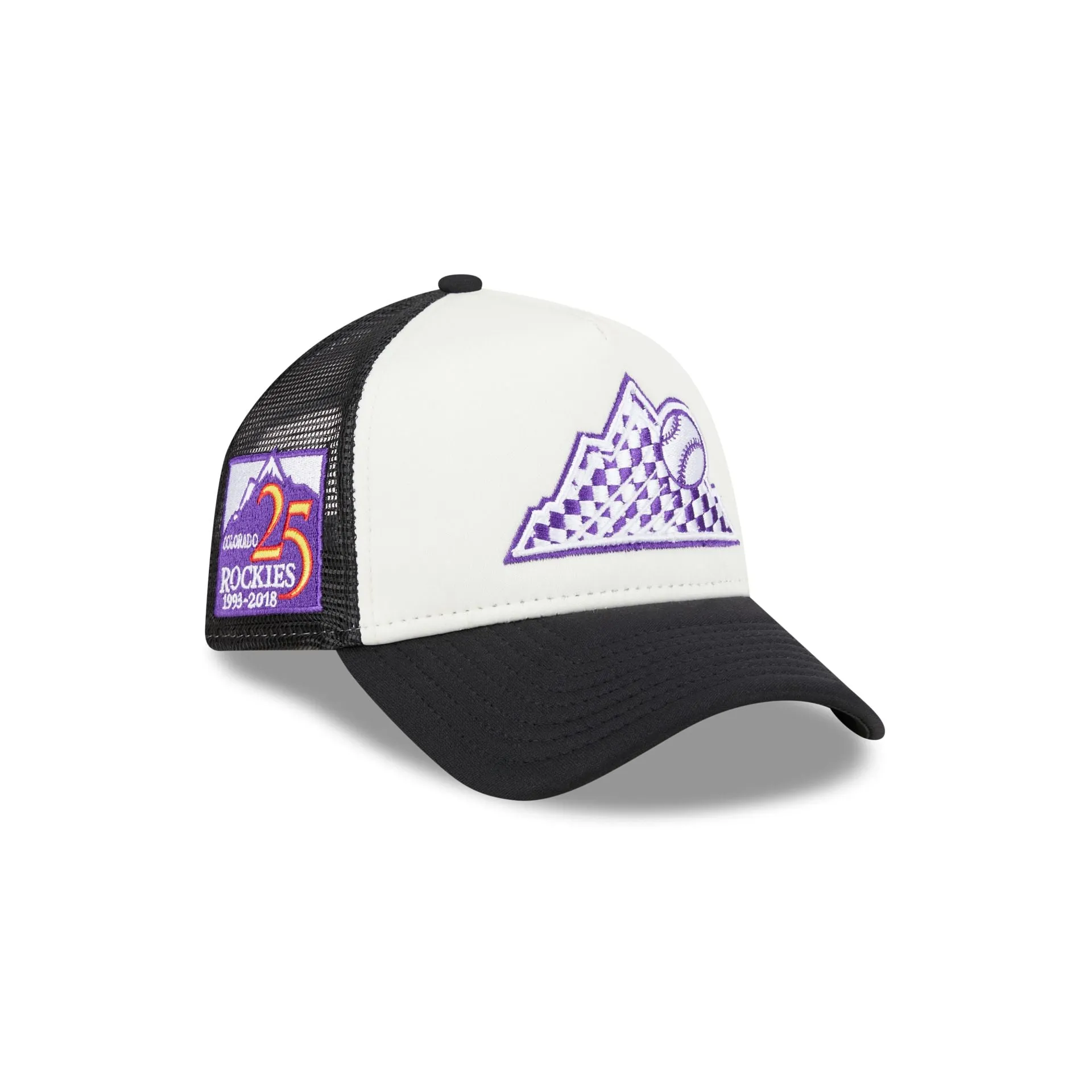 Colorado Rockies Checkered Flag 9FORTY A-Frame Trucker Hat sold by New Era