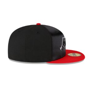 Just Caps Black Satin Atlanta Braves 59FIFTY Fitted Hat sold by New Era