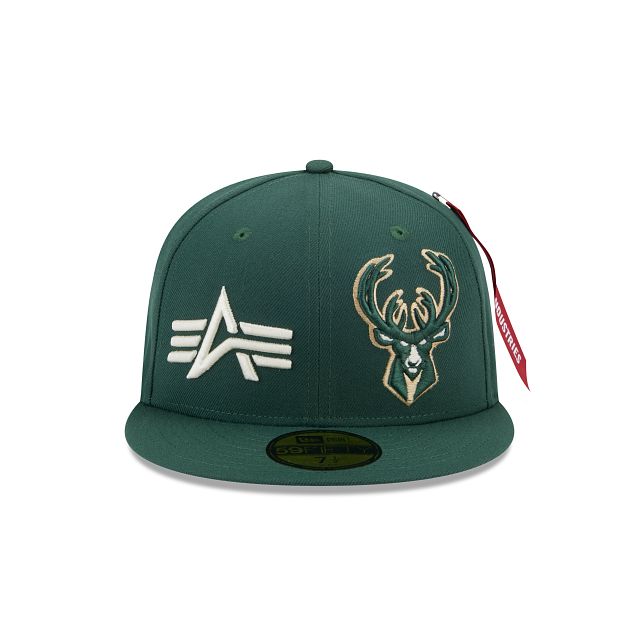 Alpha Industries X Milwaukee Bucks Dual Logo 59FIFTY Fitted Hat sold by New Era product image thumbnail 2