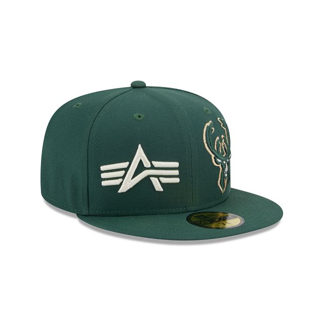 Alpha Industries X Milwaukee Bucks Dual Logo 59FIFTY Fitted Hat sold by New Era product image thumbnail 3