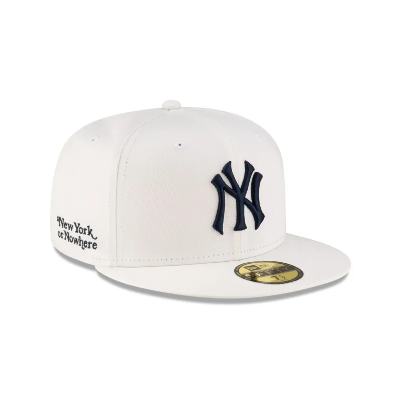 New York or Nowhere x New York Yankees White Logo 59FIFTY Fitted Hat made by New Era