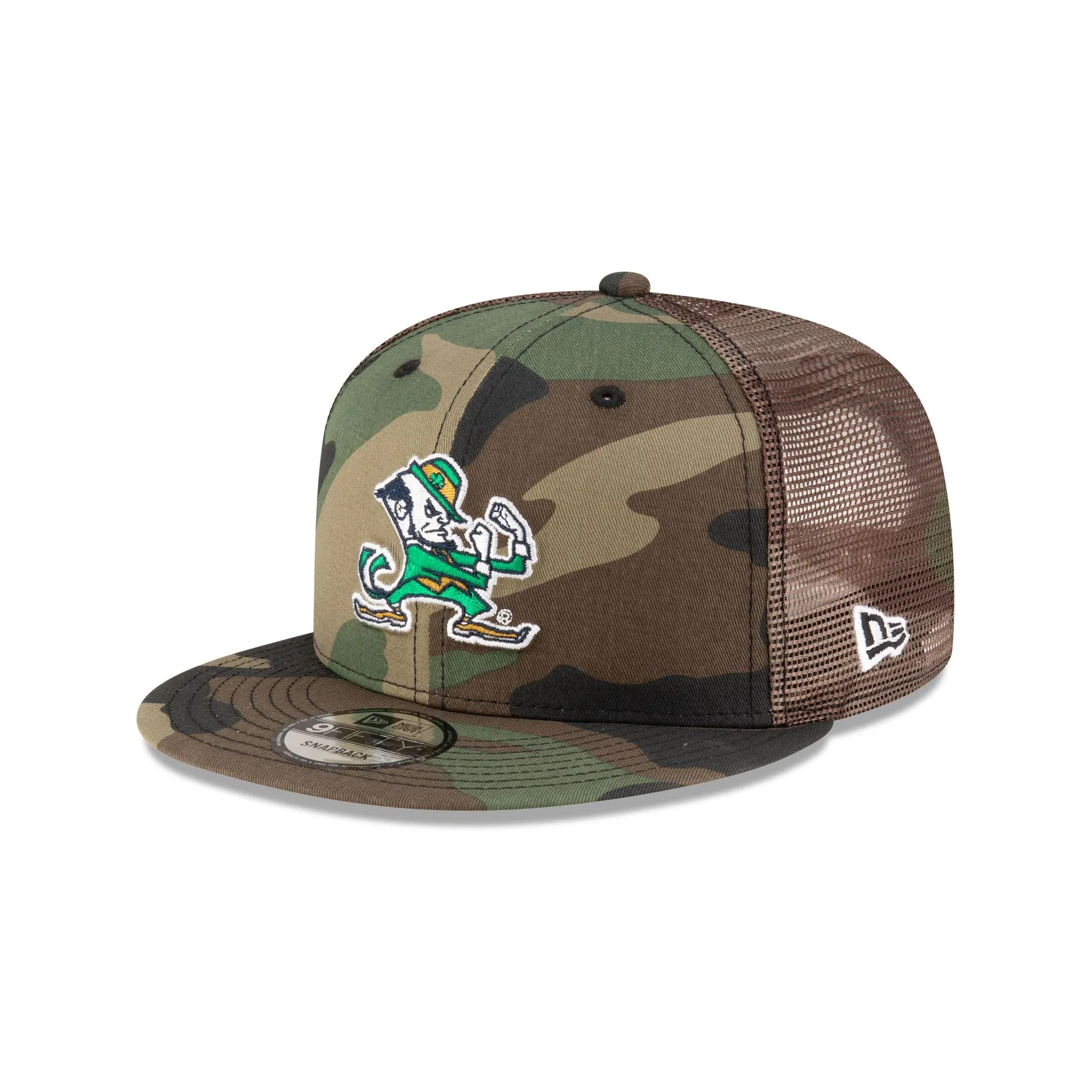 Notre Dame Fighting Irish Camo 9FIFTY Trucker Hat sold by New Era