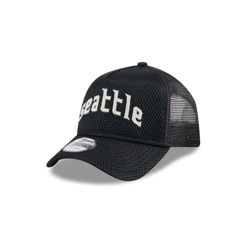 Seattle Mariners City Mesh 9FORTY A-Frame Trucker Hat sold by New Era