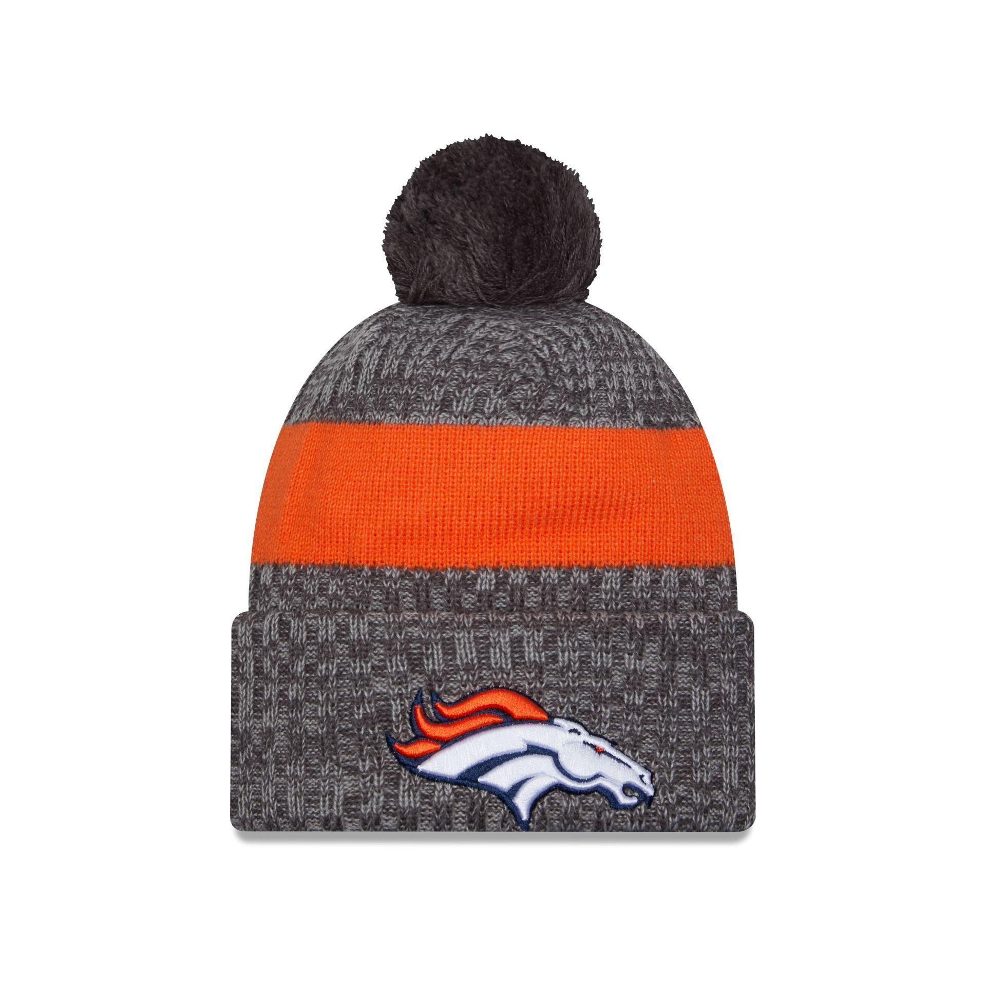 Denver Broncos 2023 Cold Weather Gray Pom Knit Hat sold by New Era