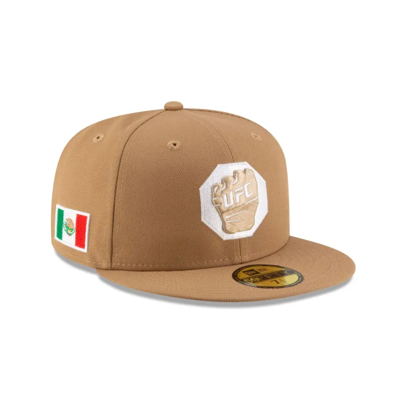 UFC Mexico Khaki Glove 59FIFTY Fitted Hat made by New Era