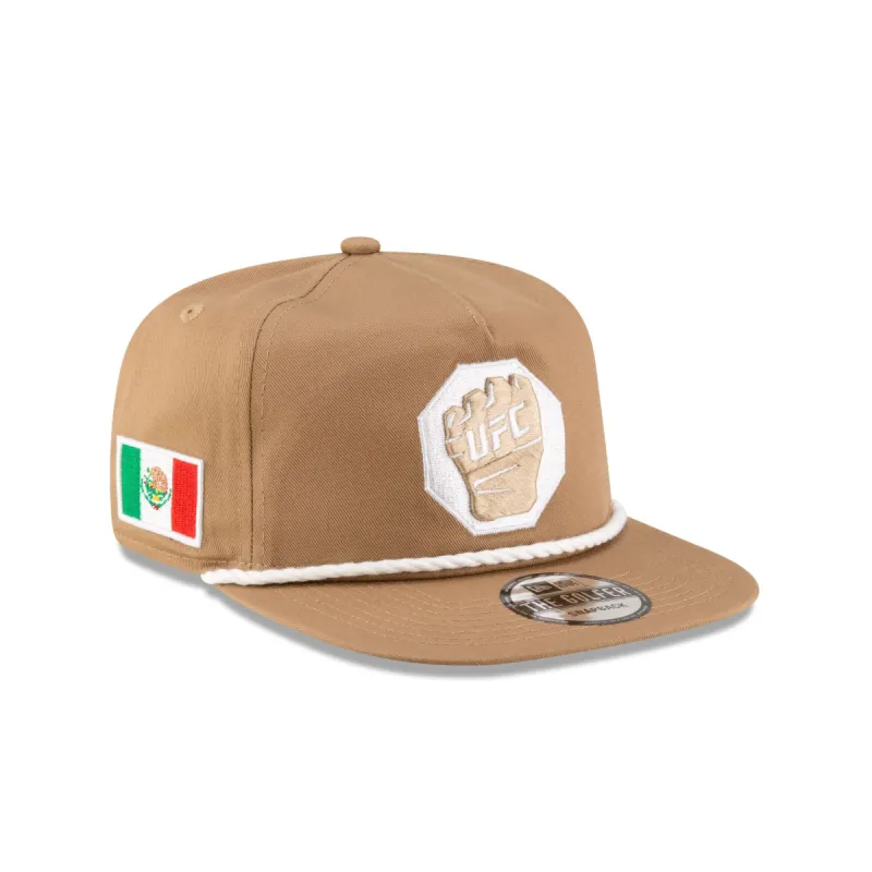UFC Mexico Khaki Glove Golfer Snapback Hat sold by New Era