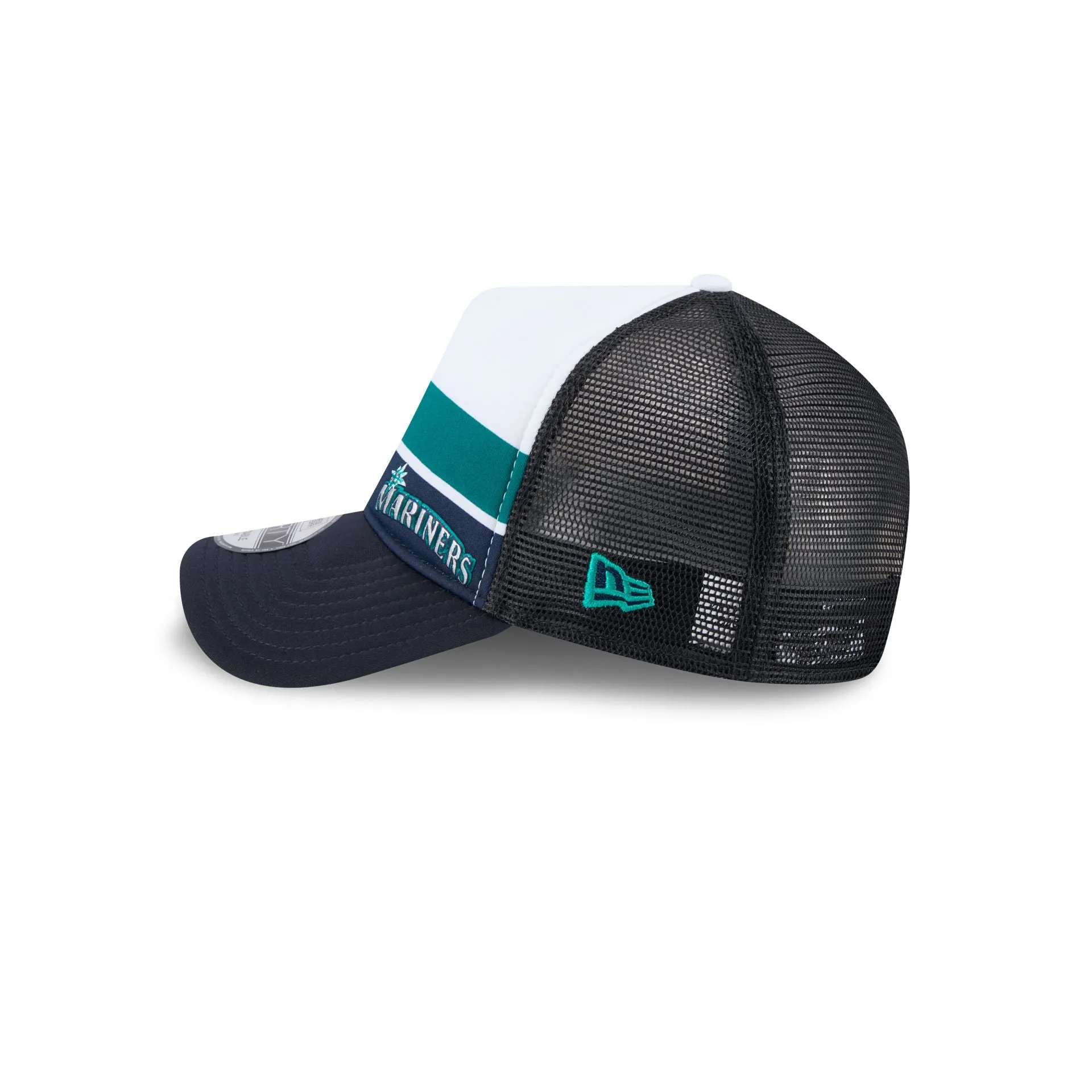 Seattle Mariners Color Block 9FORTY A-Frame Trucker Snapback Hat sold by New Era product image thumbnail 4