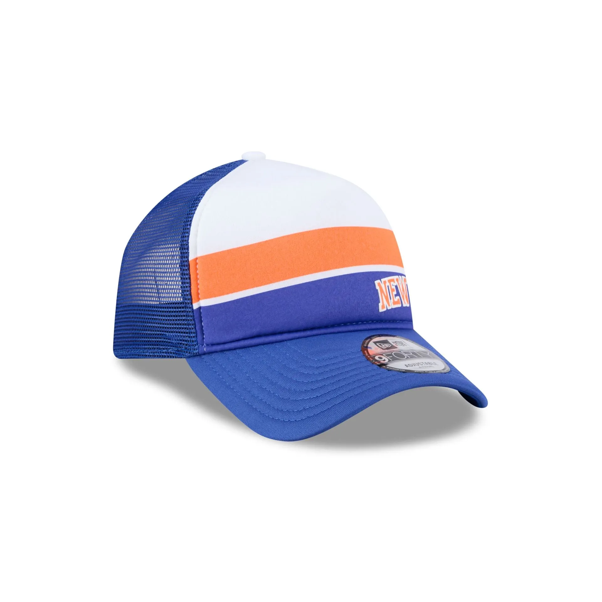 New York Knicks Color Block 9FORTY A-Frame Trucker Snapback Hat sold by New Era product image thumbnail 3