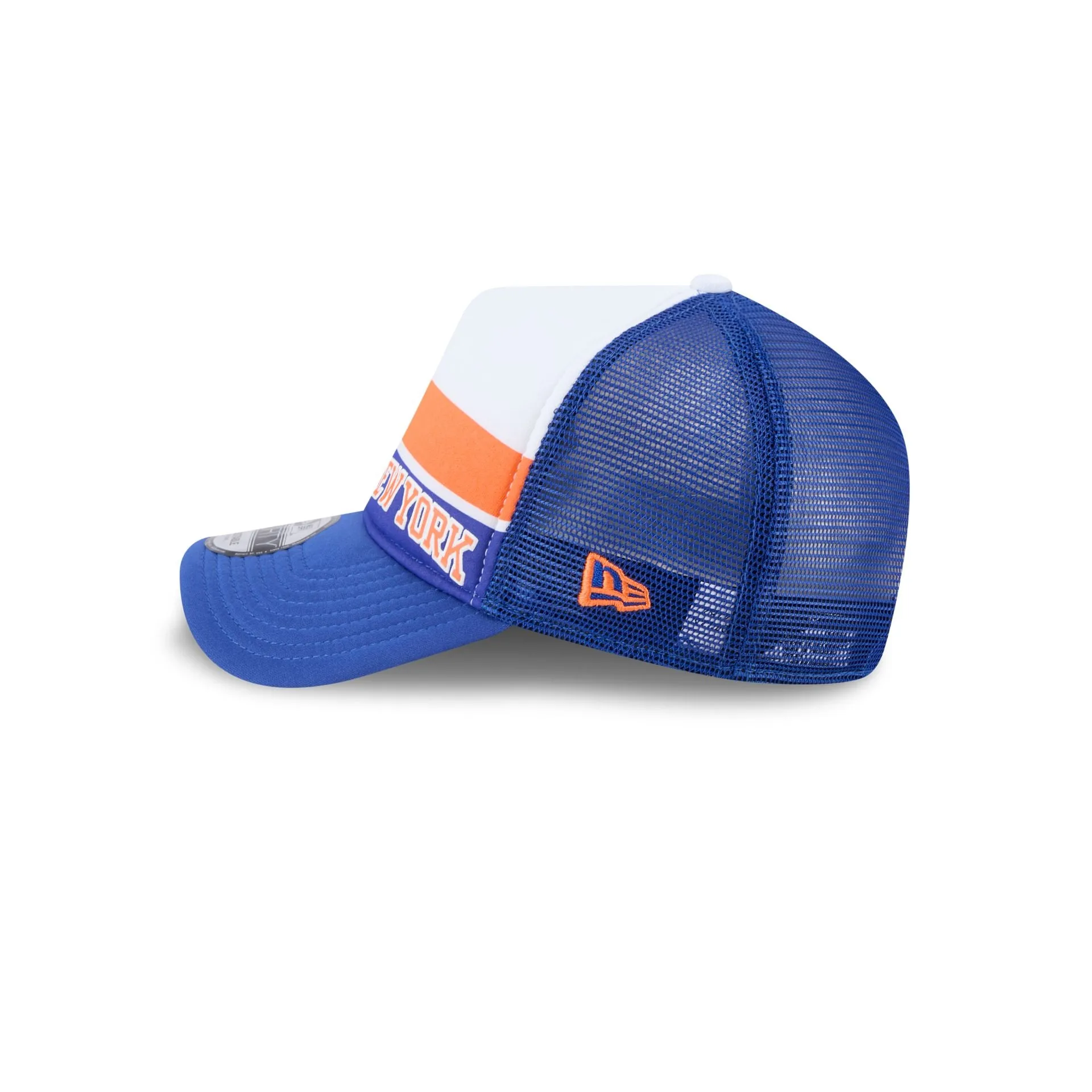 New York Knicks Color Block 9FORTY A-Frame Trucker Snapback Hat sold by New Era product image thumbnail 4