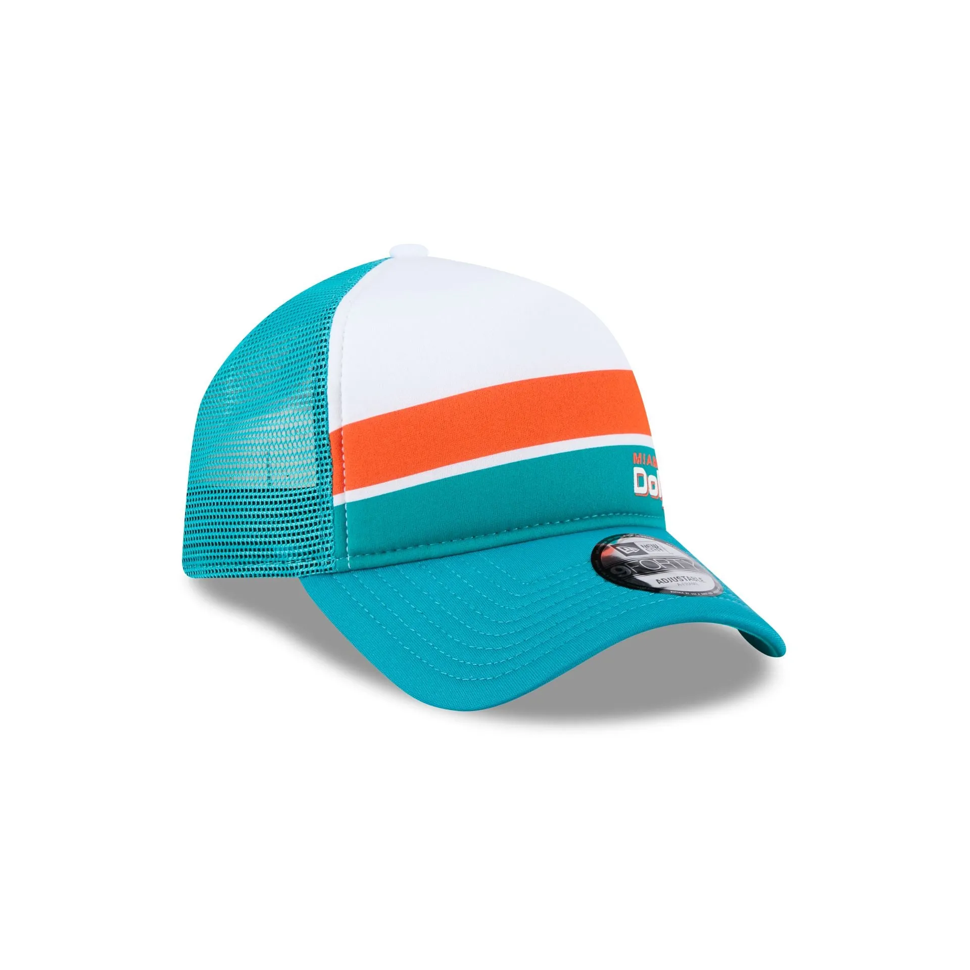 Miami Dolphins Color Block 9FORTY A-Frame Trucker Snapback Hat sold by New Era product image thumbnail 3