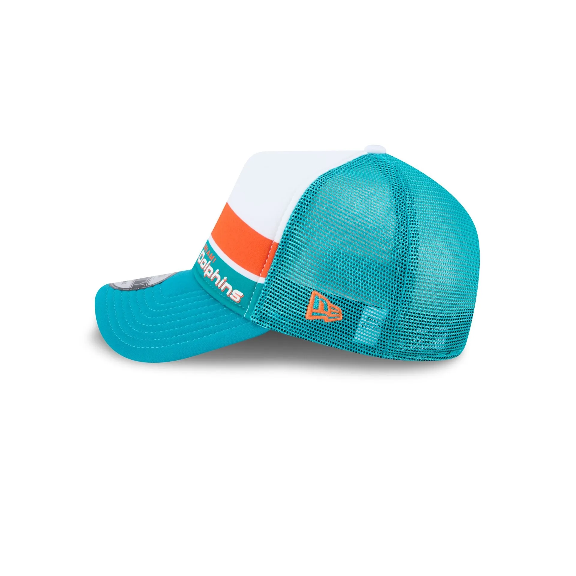 Miami Dolphins Color Block 9FORTY A-Frame Trucker Snapback Hat sold by New Era product image thumbnail 4