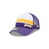 Los Angeles Lakers Color Block 9FORTY A-Frame Trucker Snapback Hat sold by New Era
