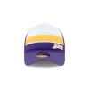 Los Angeles Lakers Color Block 9FORTY A-Frame Trucker Snapback Hat sold by New Era