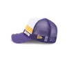 Los Angeles Lakers Color Block 9FORTY A-Frame Trucker Snapback Hat sold by New Era