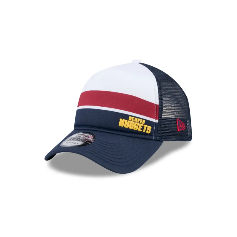 Denver Nuggets Color Block 9FORTY A-Frame Trucker Snapback Hat sold by New Era