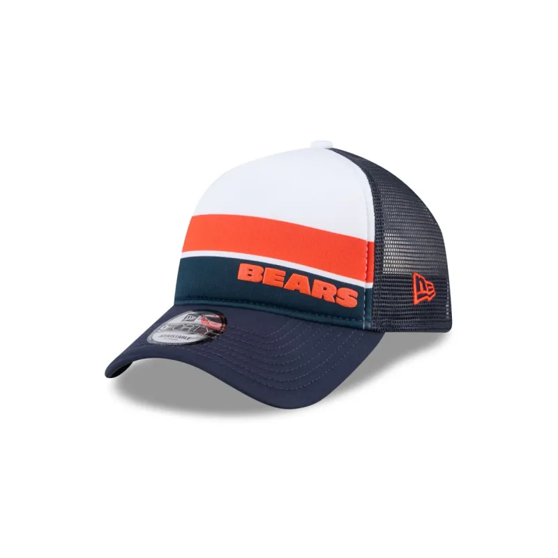 Chicago Bears Color Block 9FORTY A-Frame Trucker Snapback Hat sold by New Era