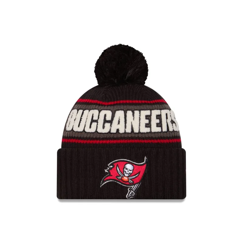 Tampa Bay Buccaneers 2024 Cold Weather Black Pom Knit Hat sold by New Era