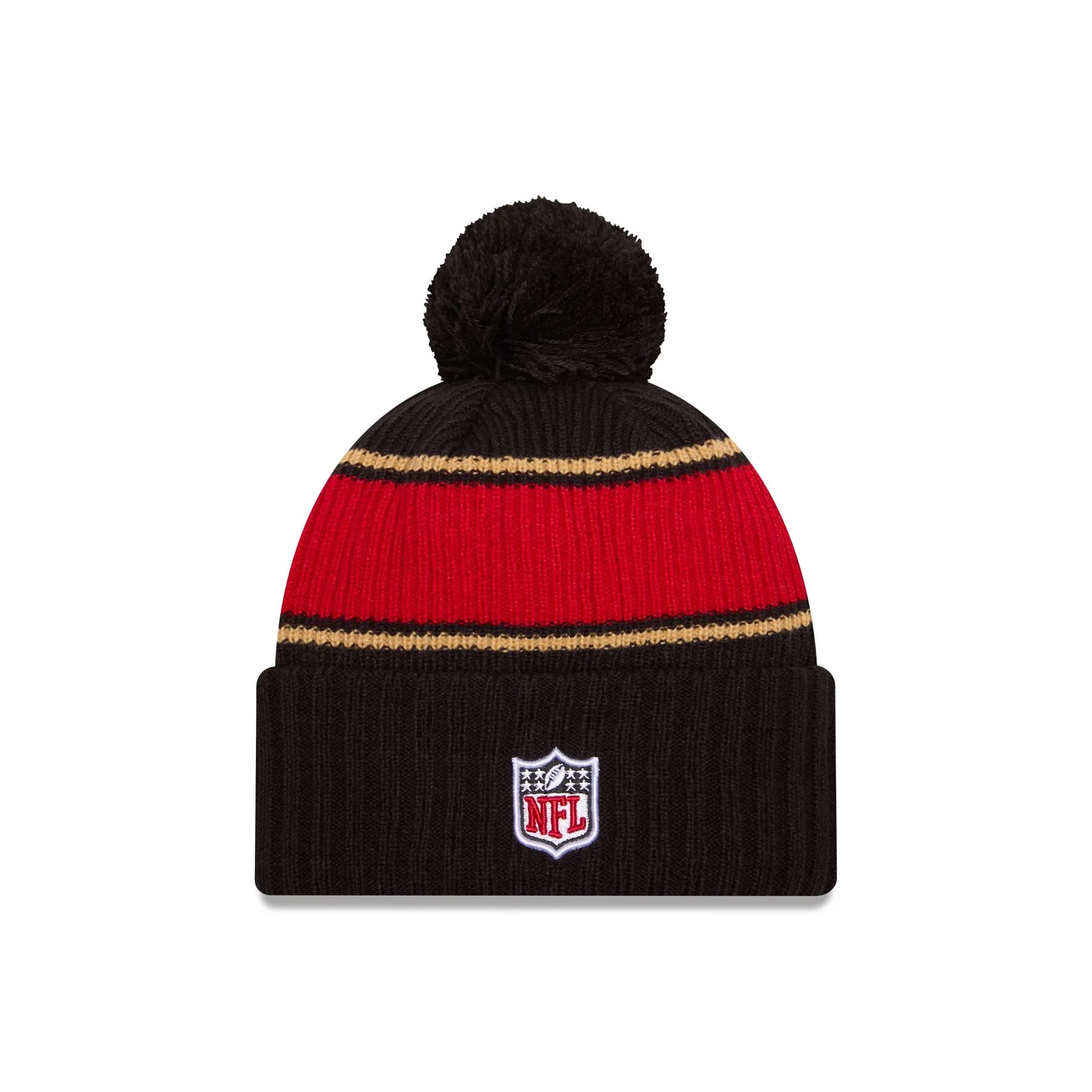 San Francisco 49ers 2024 Cold Weather Black Pom Knit Hat sold by New Era product image thumbnail 2