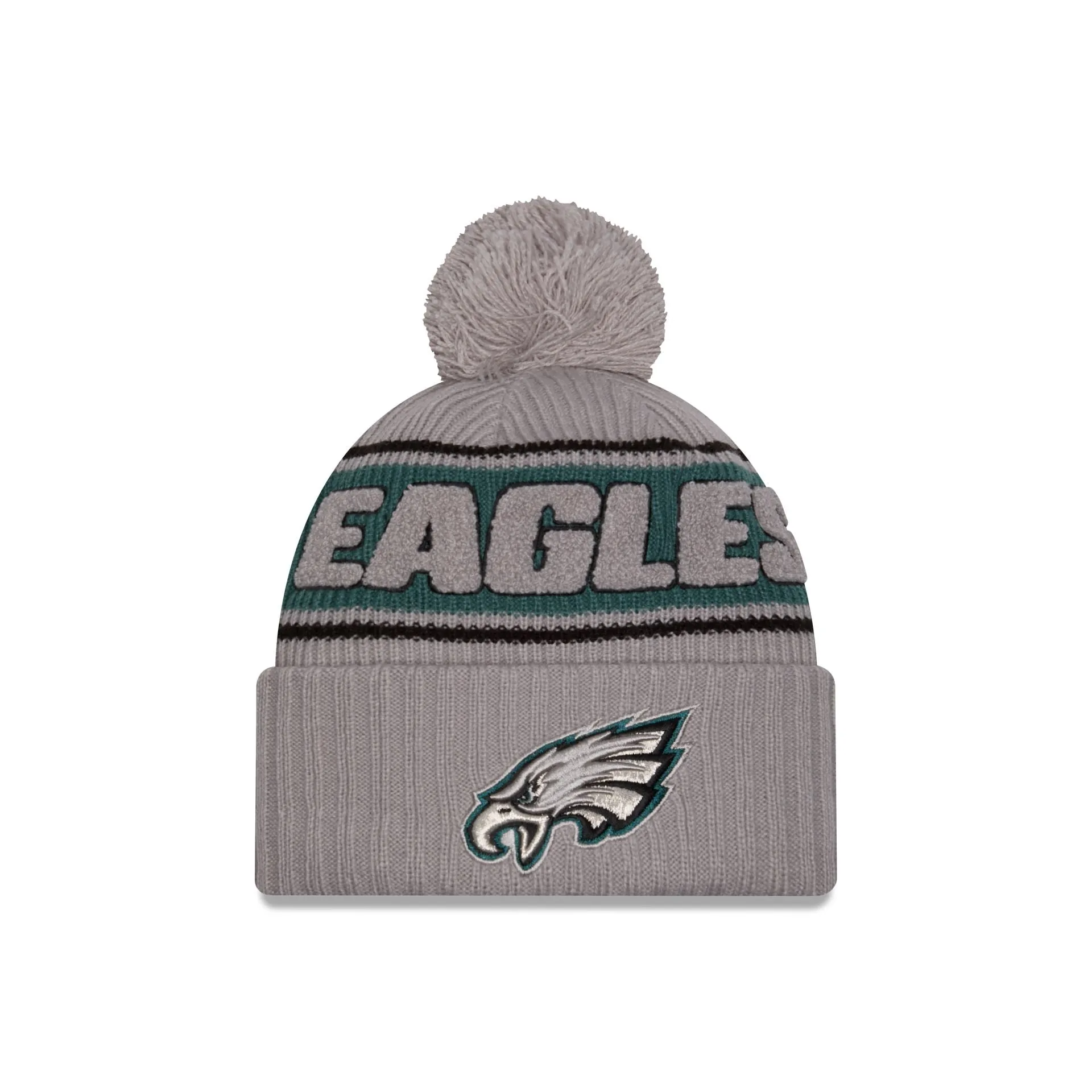 Philadelphia Eagles 2024 Cold Weather Gray Pom Knit Hat sold by New Era