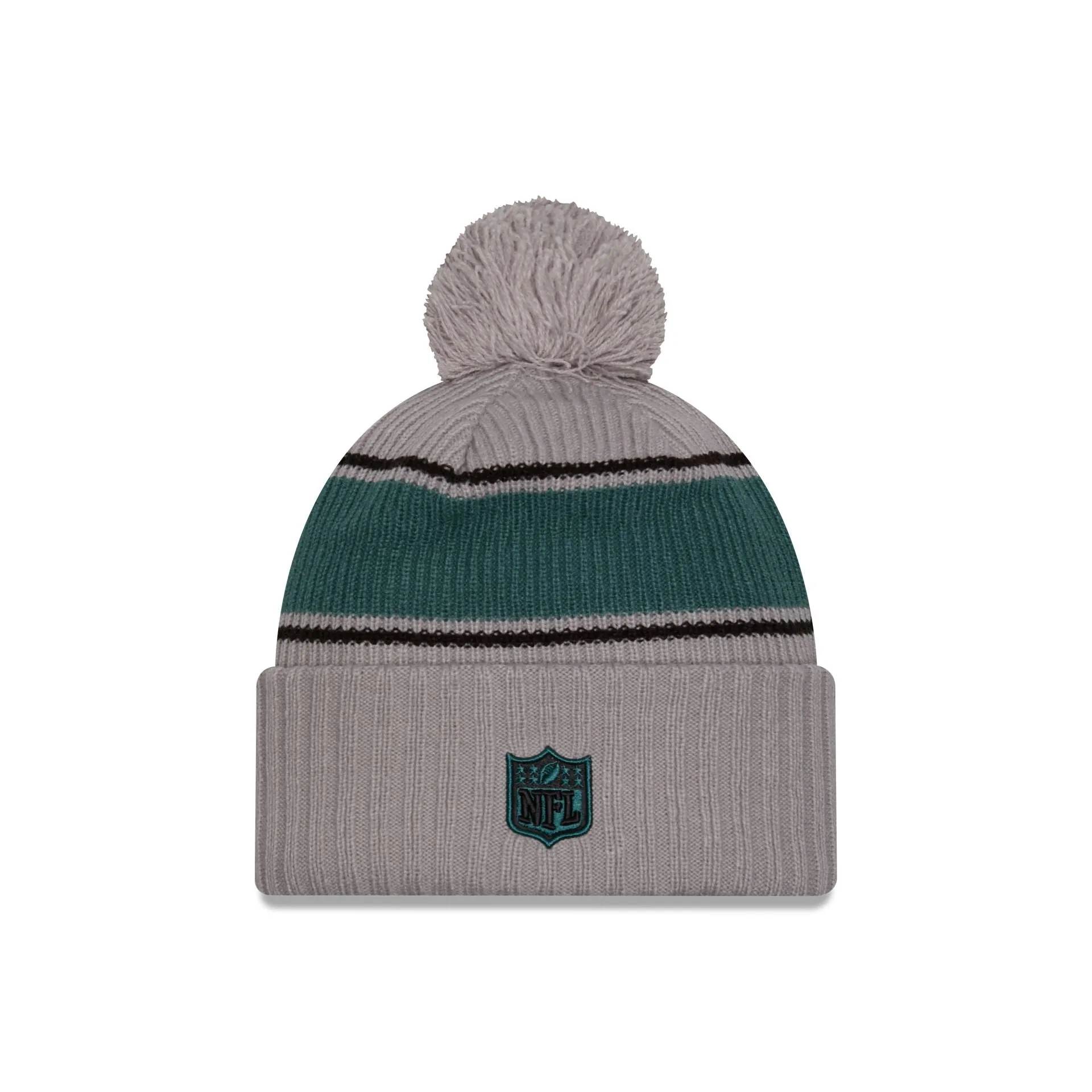 Philadelphia Eagles 2024 Cold Weather Gray Pom Knit Hat sold by New Era product image thumbnail 2