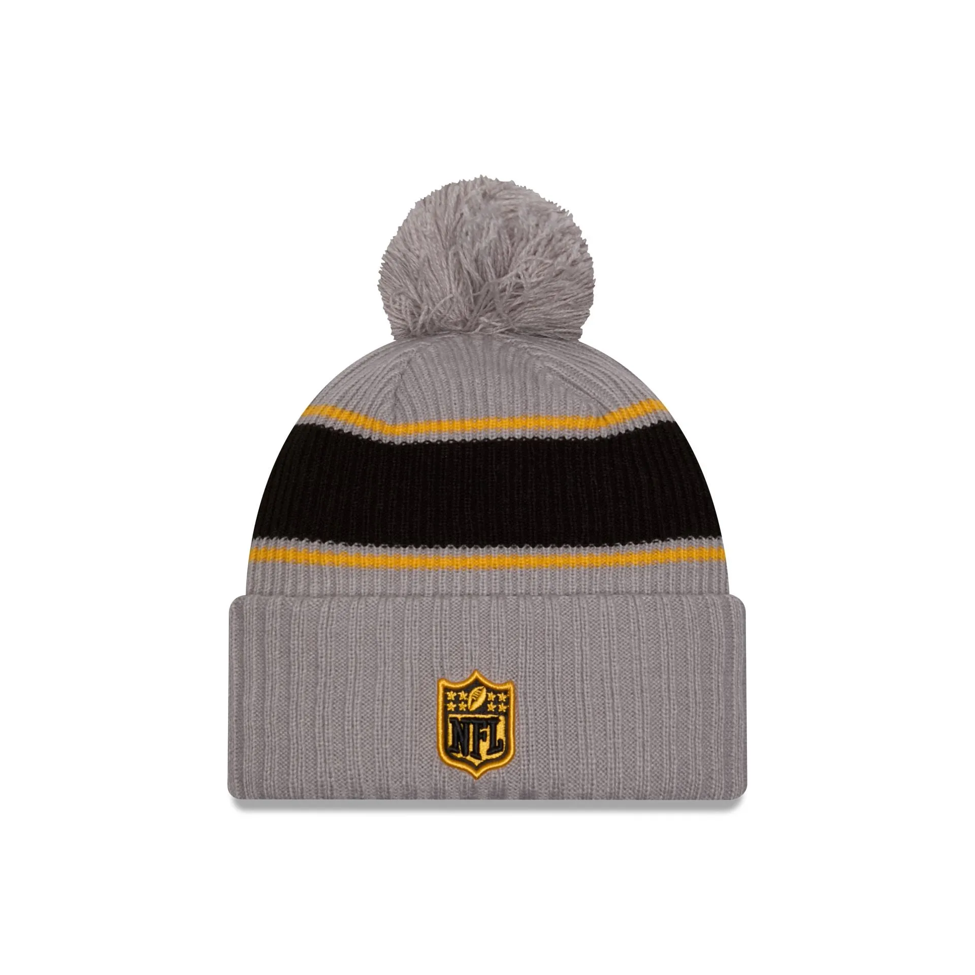 Pittsburgh Steelers 2024 Cold Weather Gray Pom Knit Hat sold by New Era product image thumbnail 2