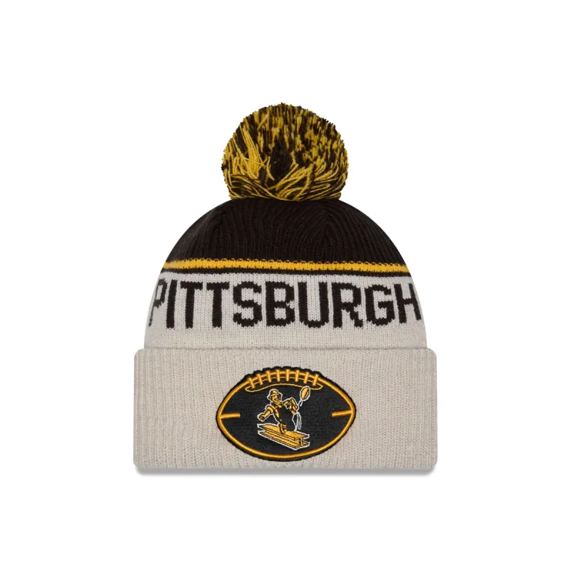 Pittsburgh Steelers 2024 Cold Weather Historic Pom Knit Hat sold by New Era