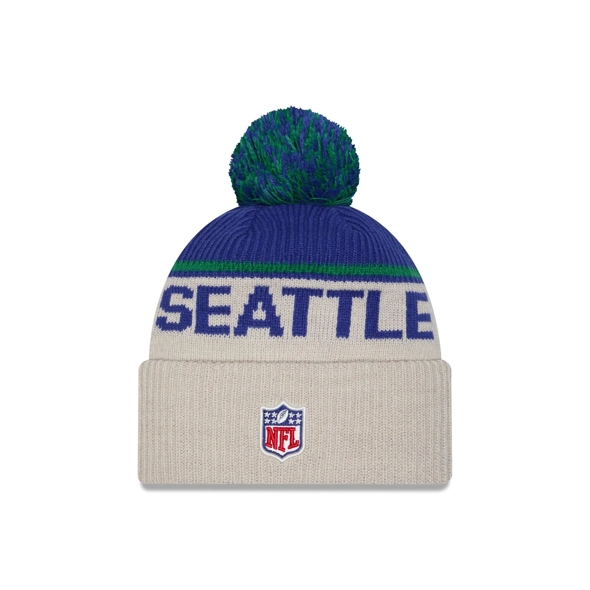 Seattle Seahawks 2024 Cold Weather Historic Pom Knit Hat sold by New Era product image thumbnail 2