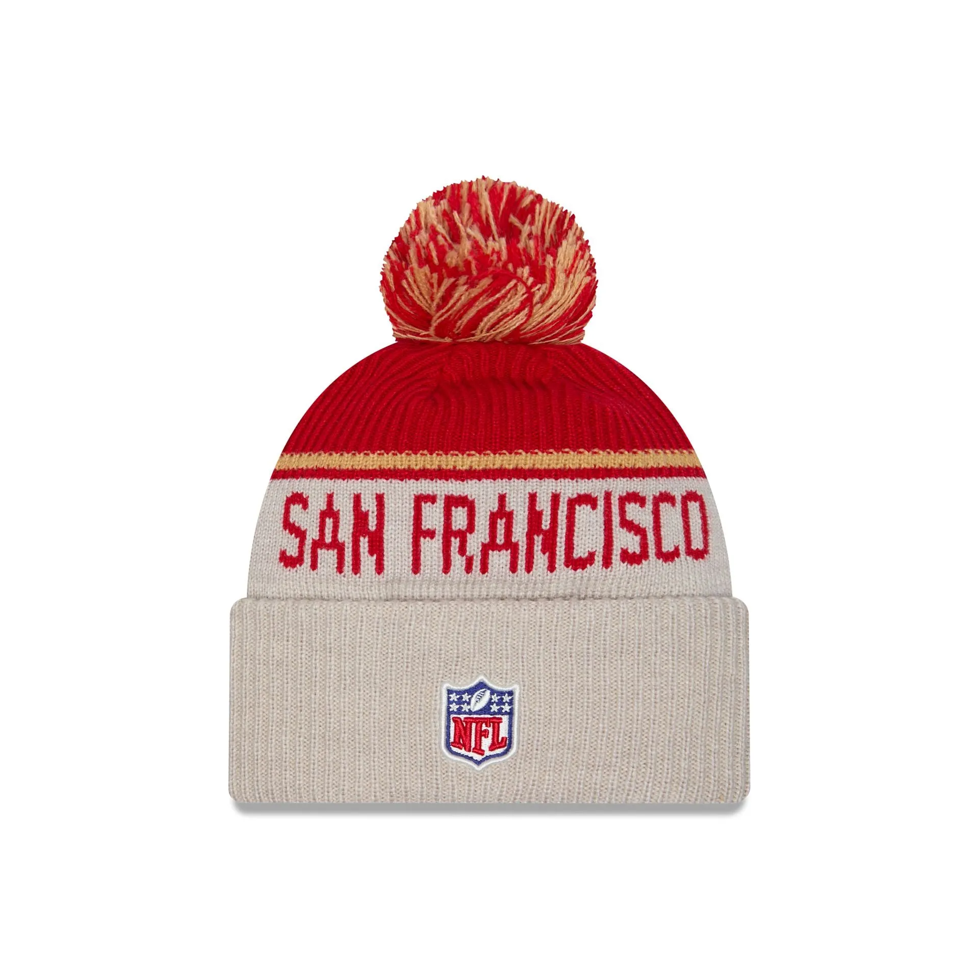 San Francisco 49ers 2024 Cold Weather Historic Pom Knit Hat sold by New Era product image thumbnail 2