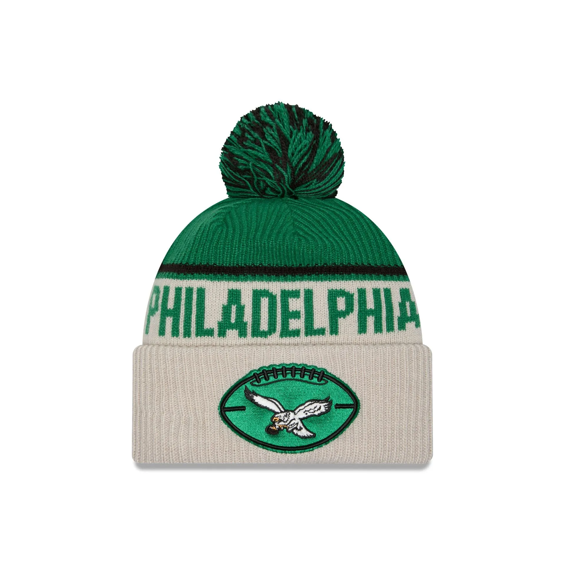 Philadelphia Eagles 2024 Cold Weather Historic Pom Knit Hat sold by New Era