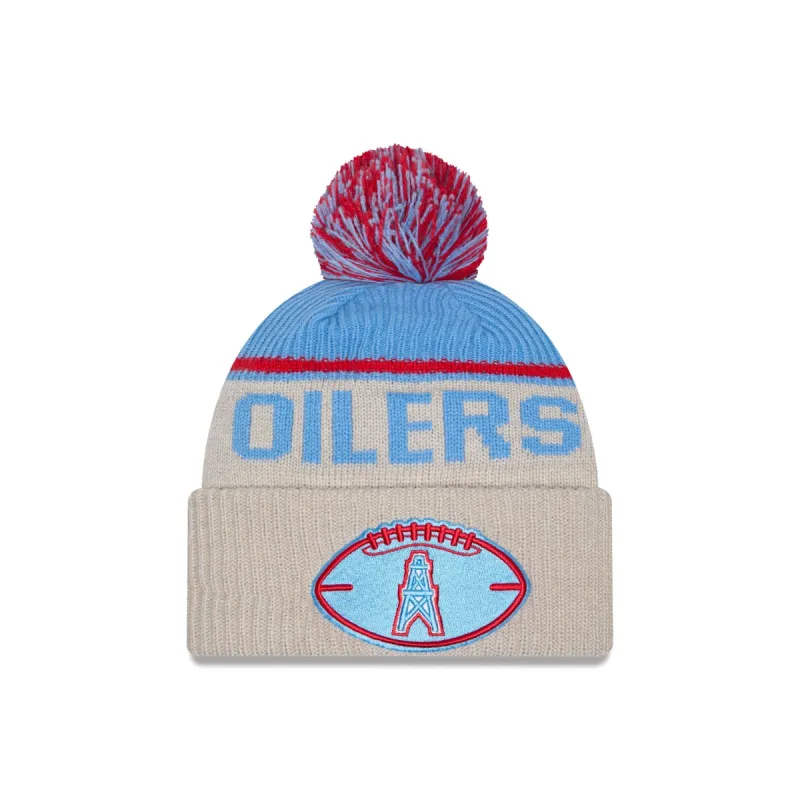 NFL Oilers 2024 Cold Weather Historic Pom Knit Hat sold by New Era