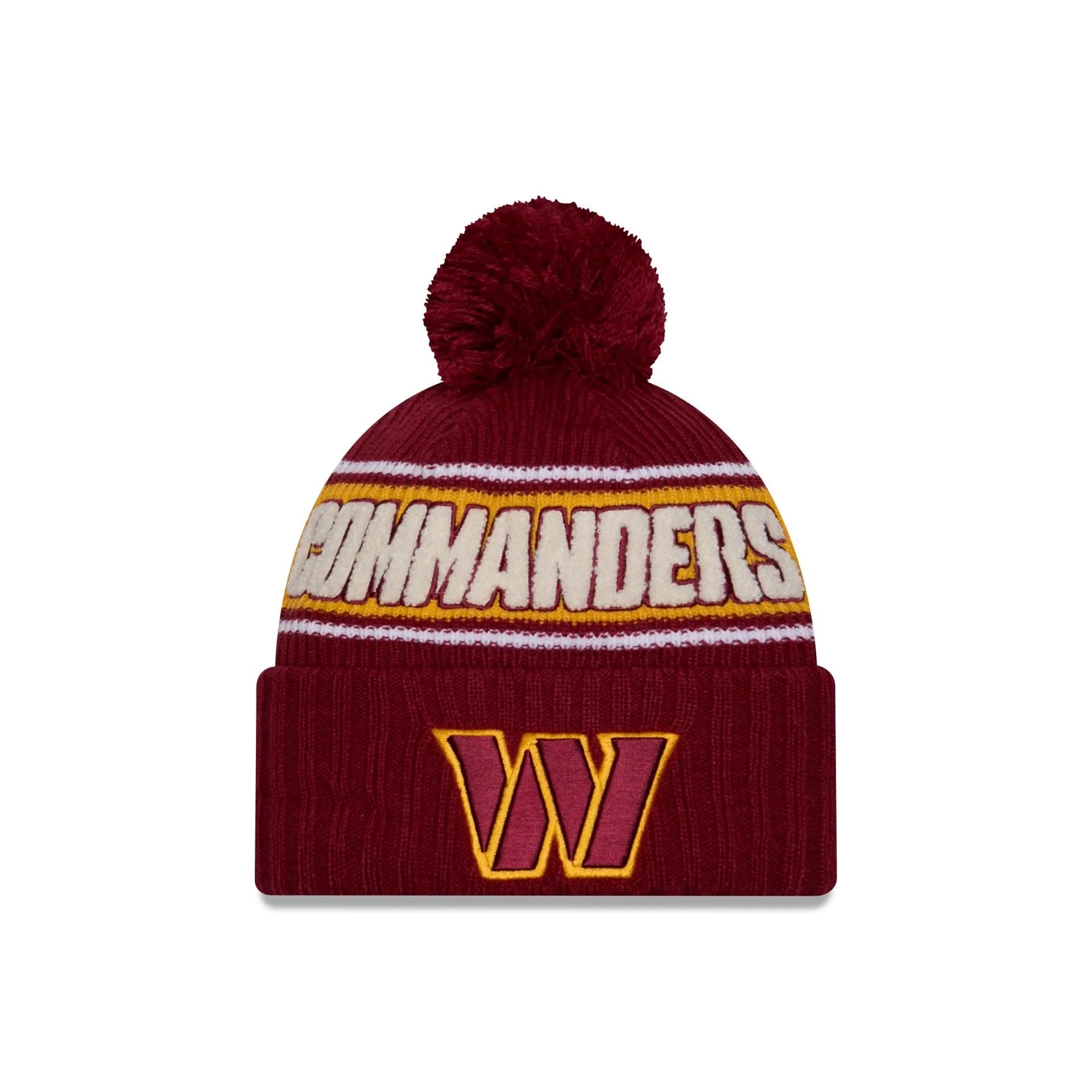 Washington Commanders 2024 Cold Weather Sport Pom Knit Hat sold by New Era