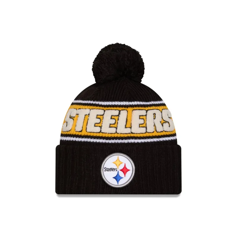 Pittsburgh Steelers 2024 Cold Weather Sport Pom Knit Hat sold by New Era