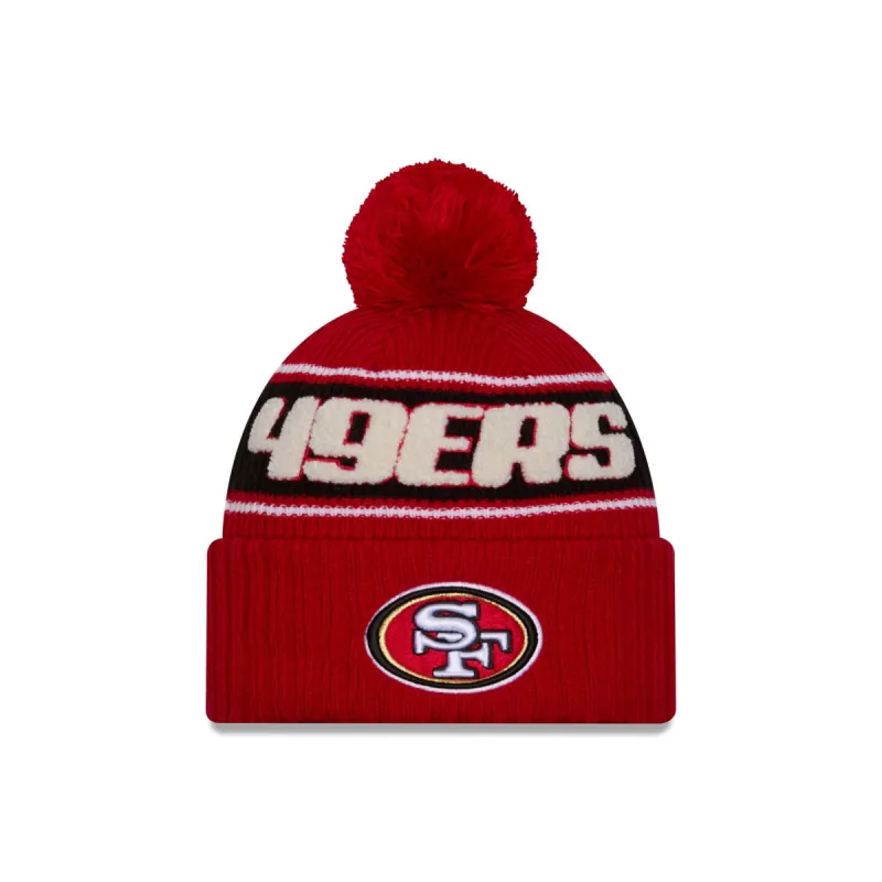 San Francisco 49ers 2024 Cold Weather Sport Pom Knit Hat sold by New Era