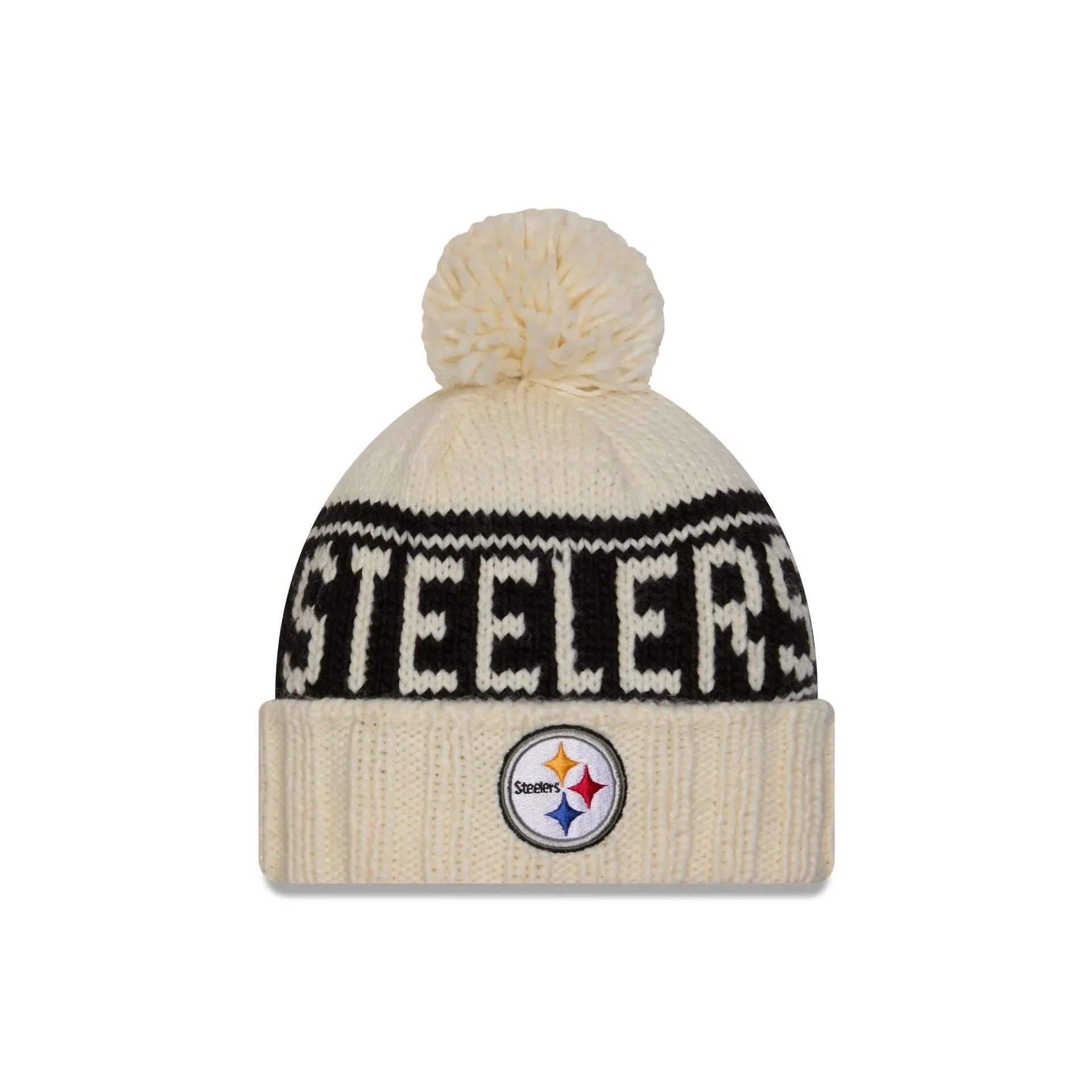 Pittsburgh Steelers 2024 Cold Weather Chrome Pom Knit Hat sold by New Era