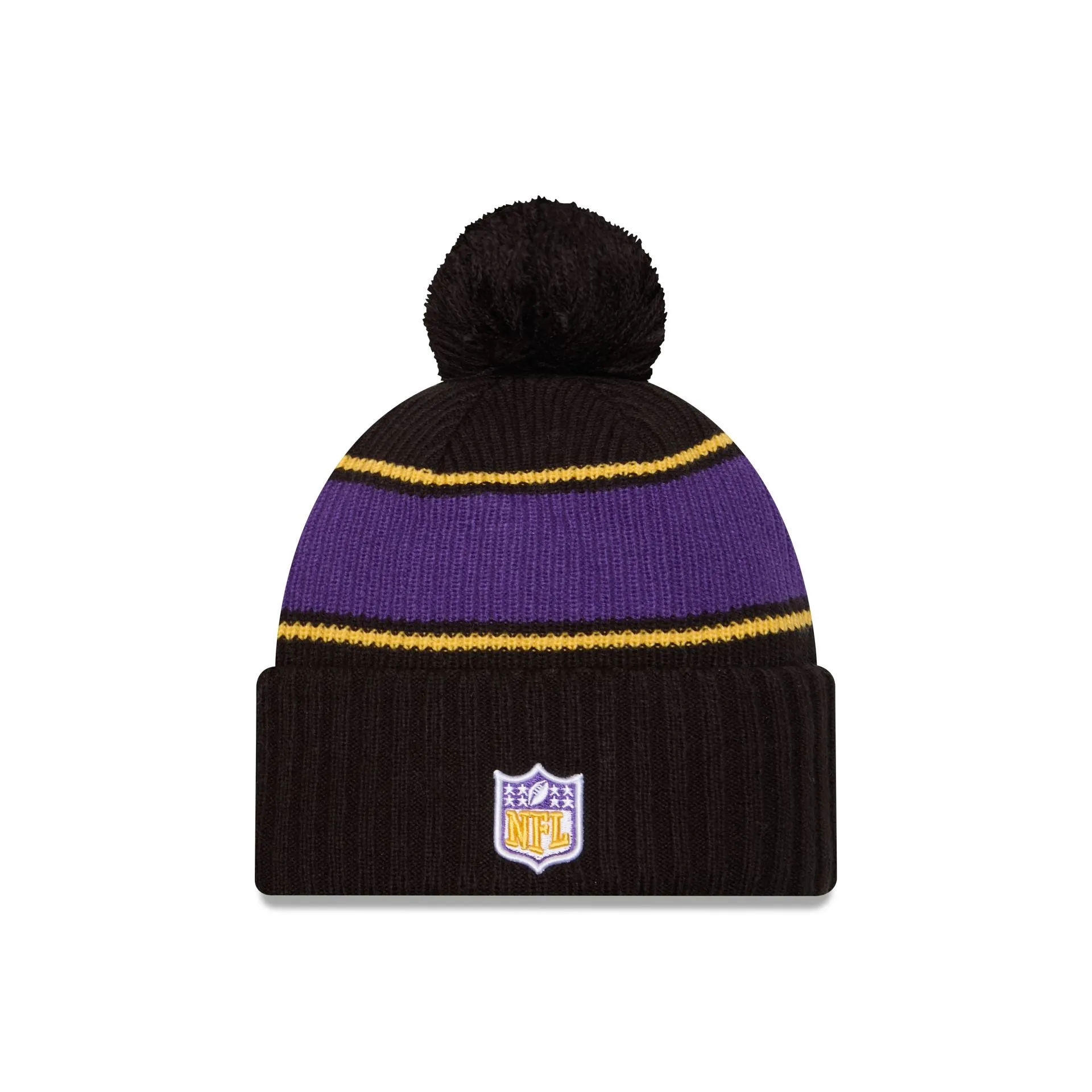 Minnesota Vikings 2024 Cold Weather Black Pom Knit Hat sold by New Era product image thumbnail 2