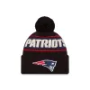 New England Patriots 2024 Cold Weather Black Pom Knit Hat sold by New Era