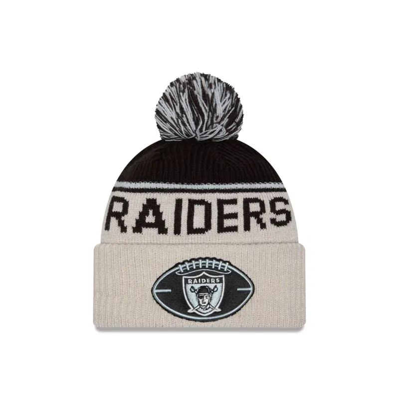 Las Vegas Raiders 2024 Cold Weather Historic Pom Knit Hat sold by New Era