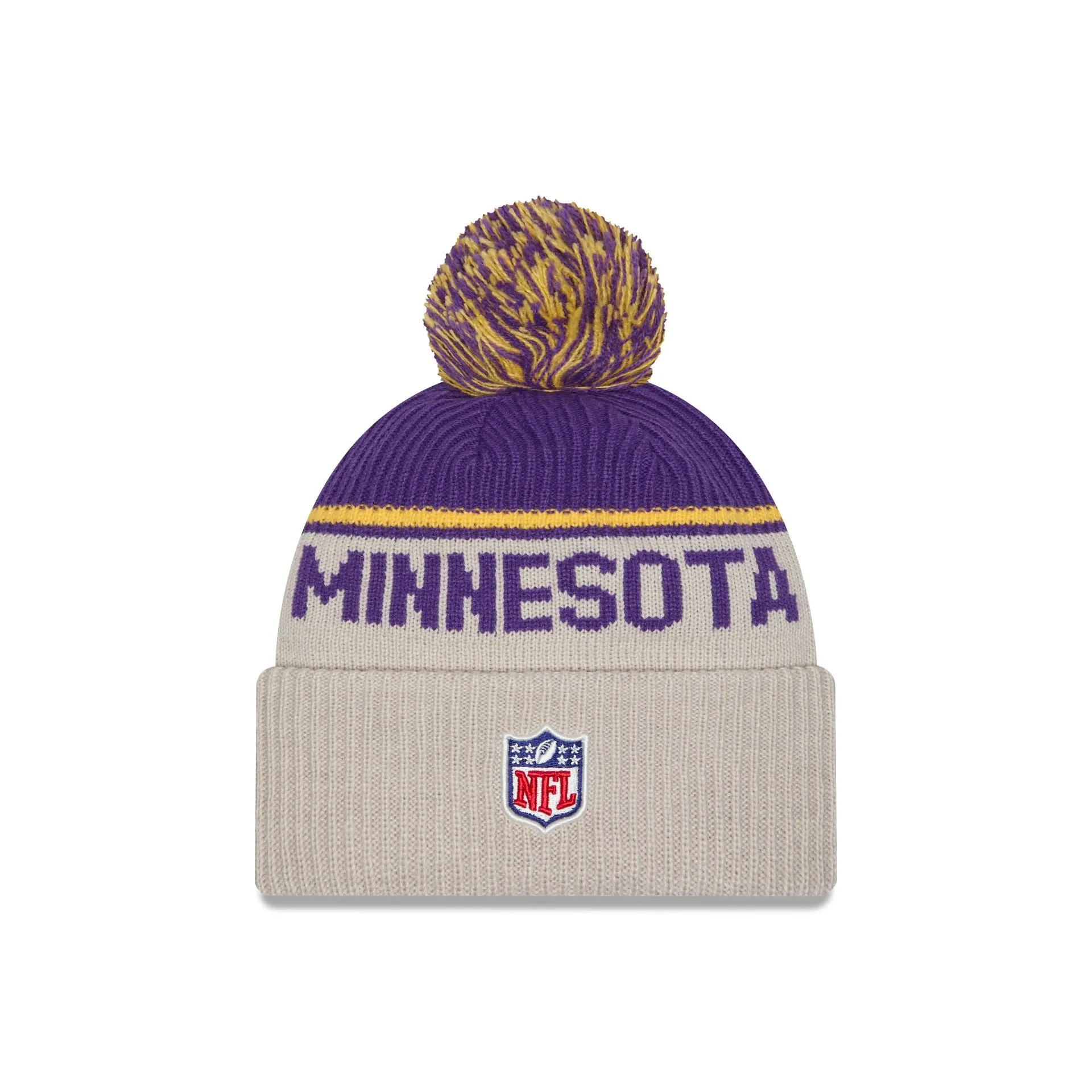 Minnesota Vikings 2024 Cold Weather Historic Pom Knit Hat sold by New Era product image thumbnail 2