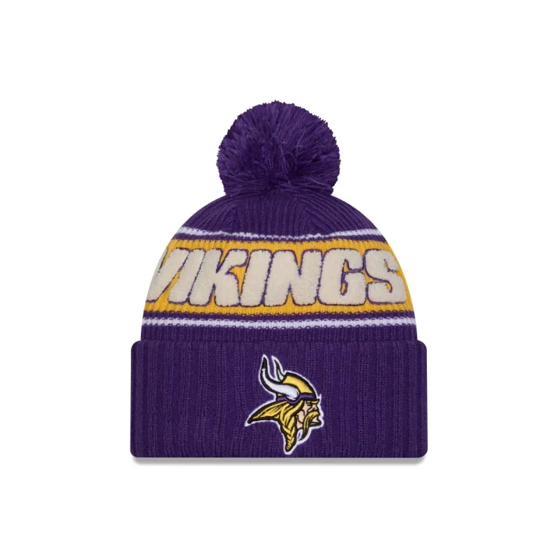 Minnesota Vikings 2024 Cold Weather Sport Pom Knit Hat sold by New Era