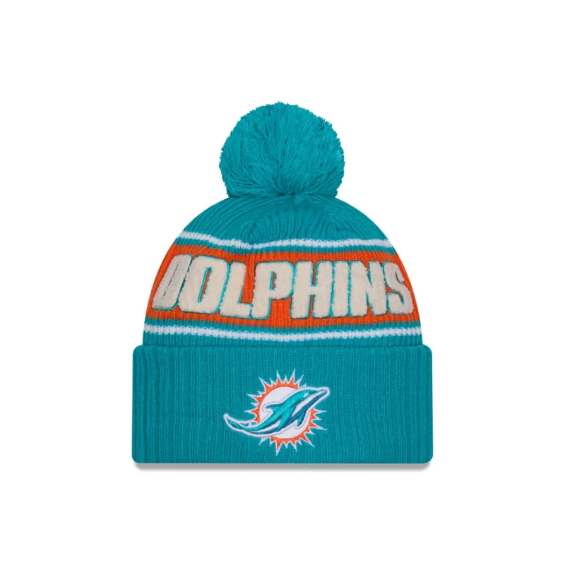 Miami Dolphins 2024 Cold Weather Sport Pom Knit Hat sold by New Era