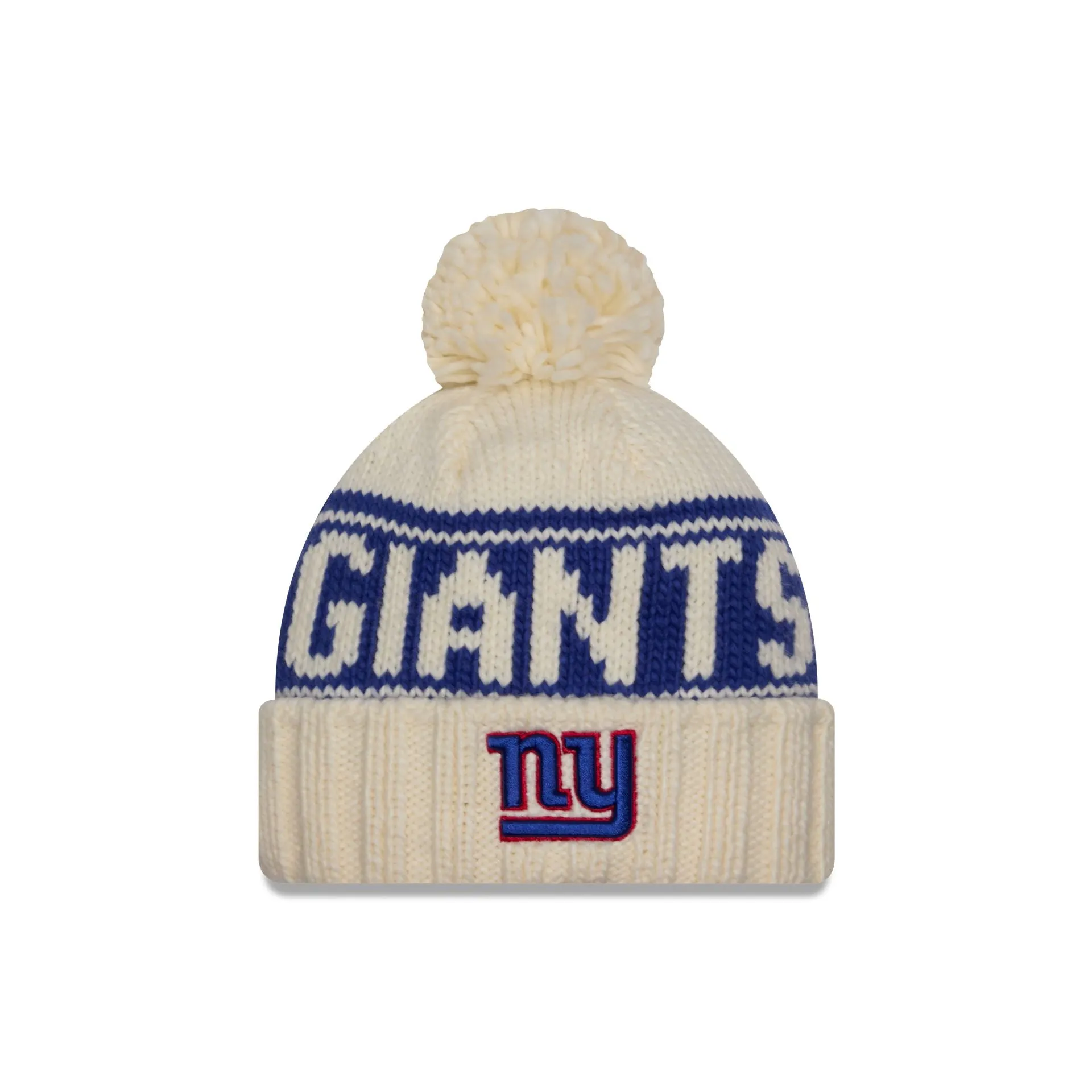 New York Giants 2024 Cold Weather Chrome Pom Knit Hat sold by New Era