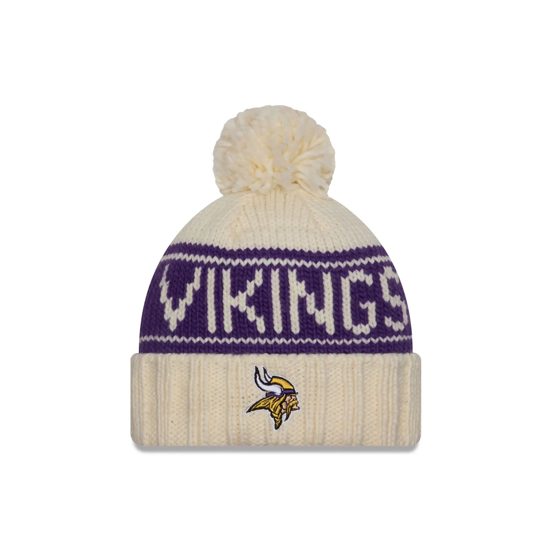 Minnesota Vikings 2024 Cold Weather Chrome Pom Knit Hat sold by New Era