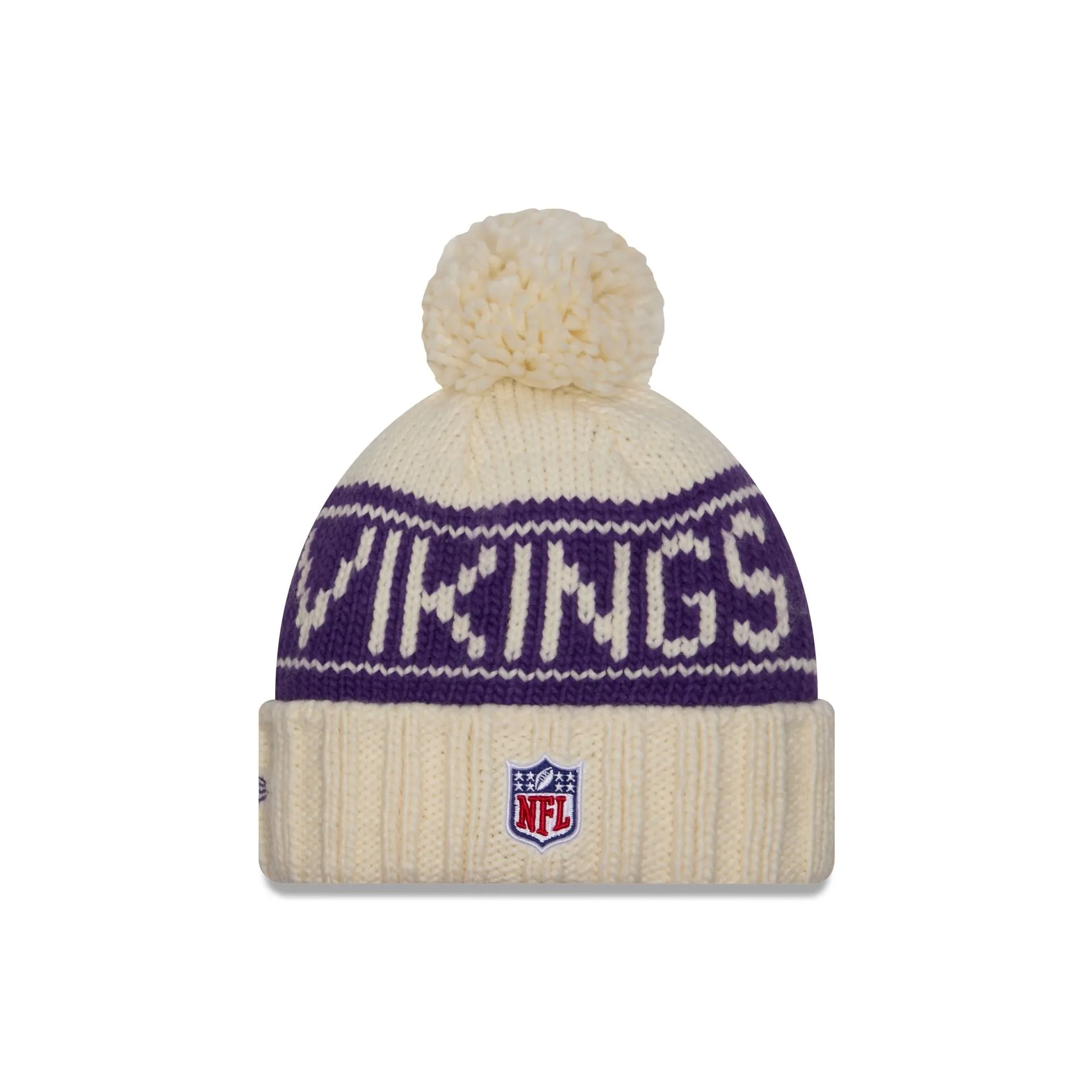 Minnesota Vikings 2024 Cold Weather Chrome Pom Knit Hat sold by New Era product image thumbnail 2