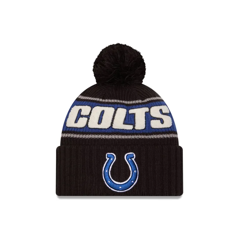 Indianapolis Colts 2024 Cold Weather Black Pom Knit Hat sold by New Era